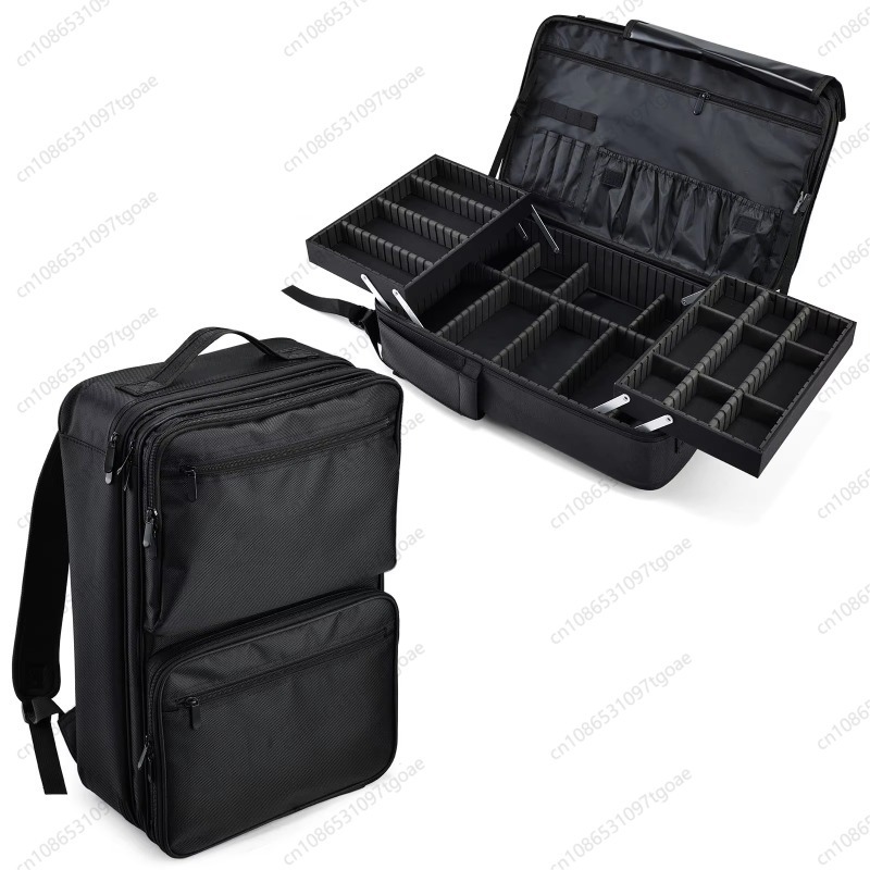 Travel Accessories Organizer Case - Tas Penyimpanan Alat Penata Rambut Multi-Kantong,