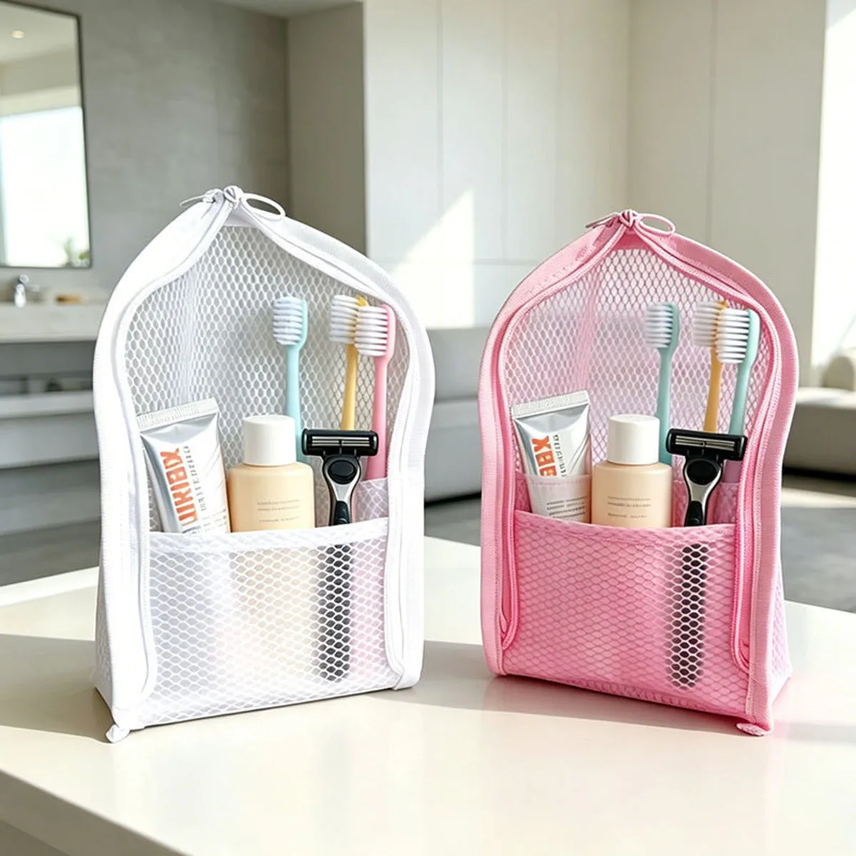 Travel Accessories Organizer Case - Tas Perlengkapan Mandi Berjaring untuk Perjalanan