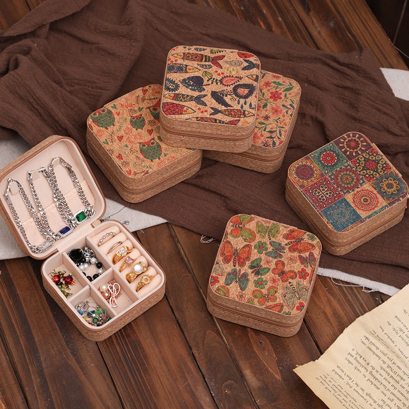 Travel Accessories High End - Kotak Penyimpanan Aksesori Perjalanan Portabel Bermotif