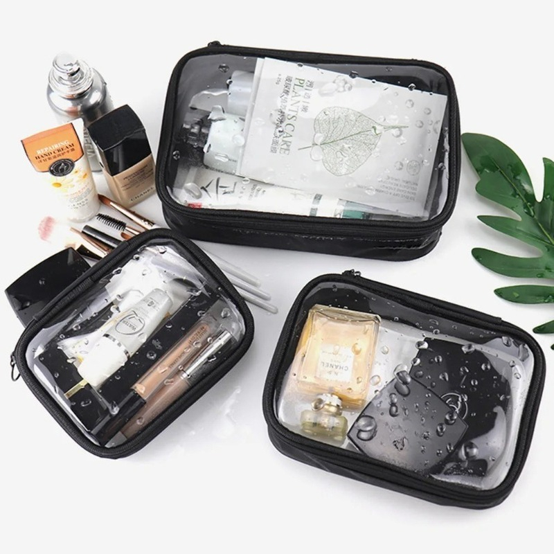 Toiletry Bag Tsa - Tas Rias Bening Wanita, Tas Perlengkapan
