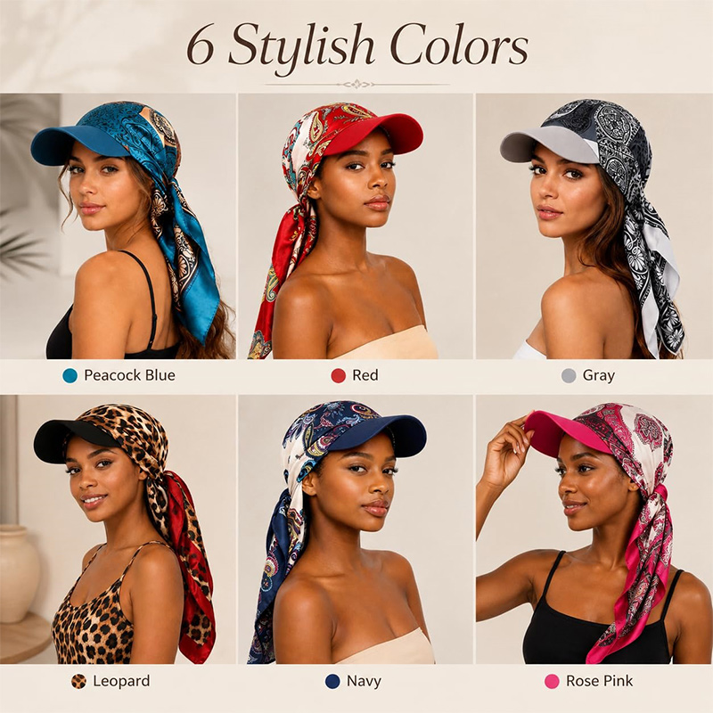 Travel Accessories Shops - Topi Syal Persegi Bermotif Modis untuk