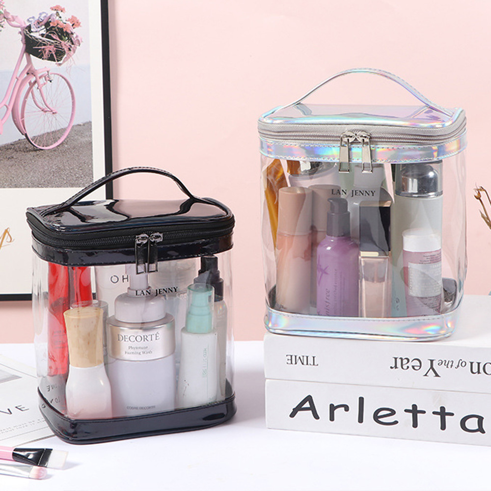 Toiletry Bag Tsa - Tas Makeup PVC Transparan dengan Pegangan,