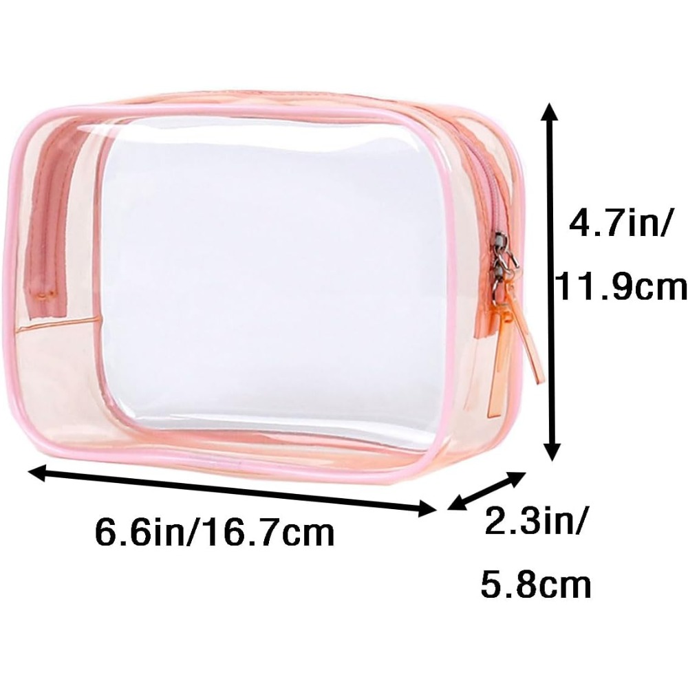 Toiletry Bag Tsa - Kantong Transparan Kecil, Ukuran 6.6x2.3x4.7, Tas