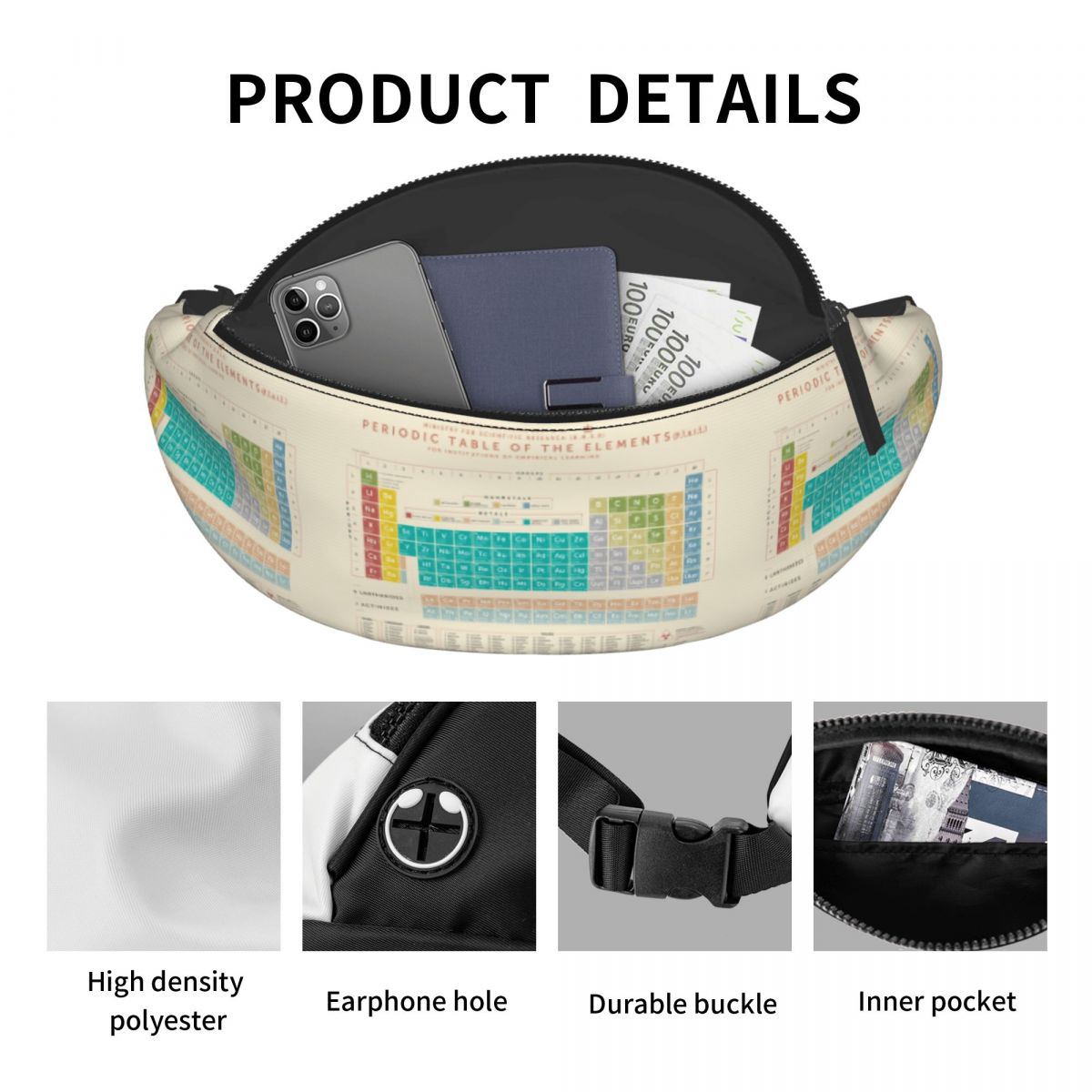 Tas Pinggang Tabel Periodik El - Travel Accessories Pouch For Men ulasan dan harga