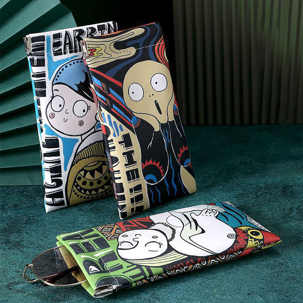 Kotak Kacamata Kartun Kulit PU - Travel Accessories Pouch For Men ulasan dan harga