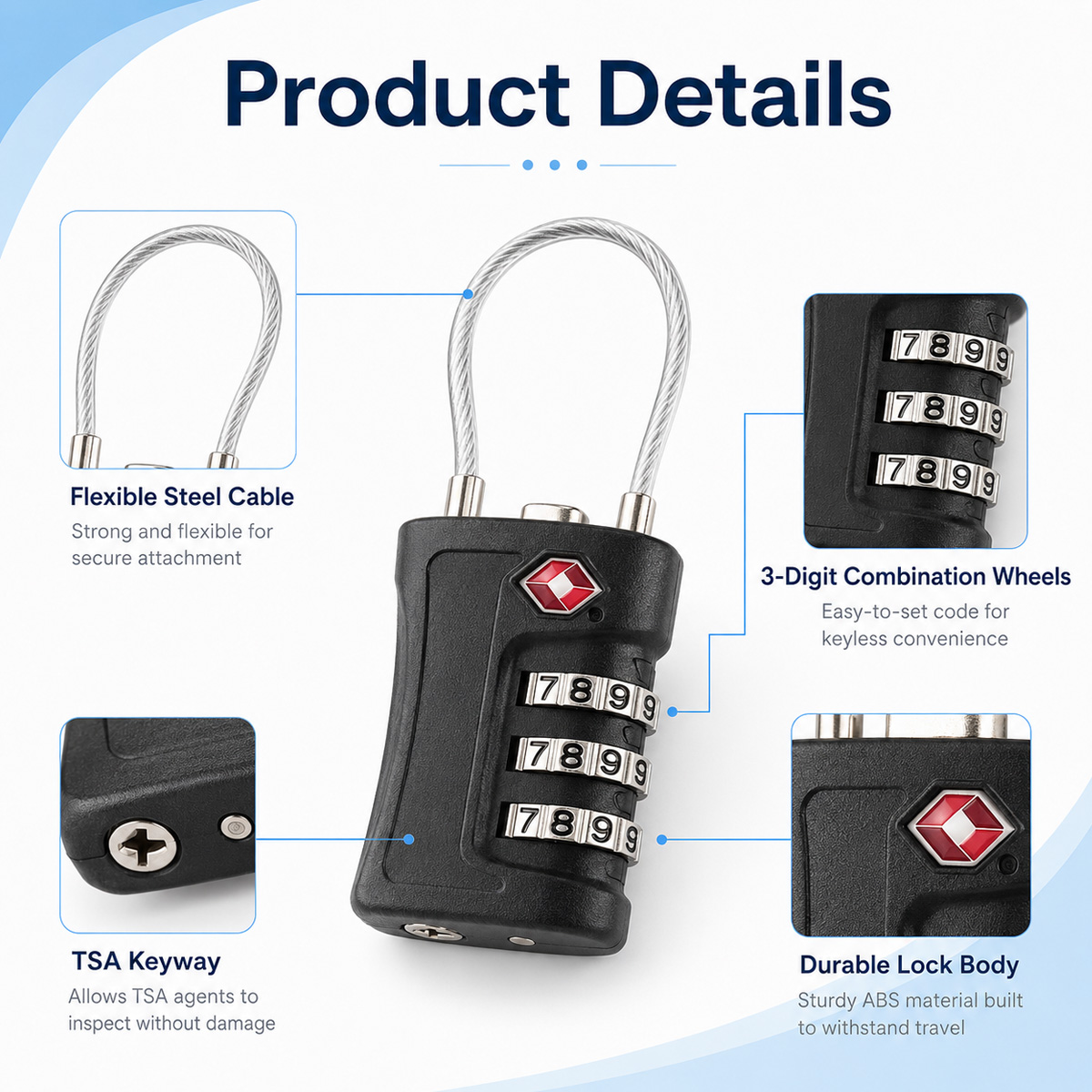 Kunci Bagasi yang Disetujui TS - Travel Accessories Electronics ulasan dan harga