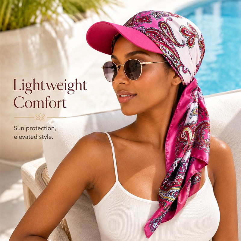 Topi Syal Persegi Bermotif Mod - Travel Accessories Shops ulasan dan harga