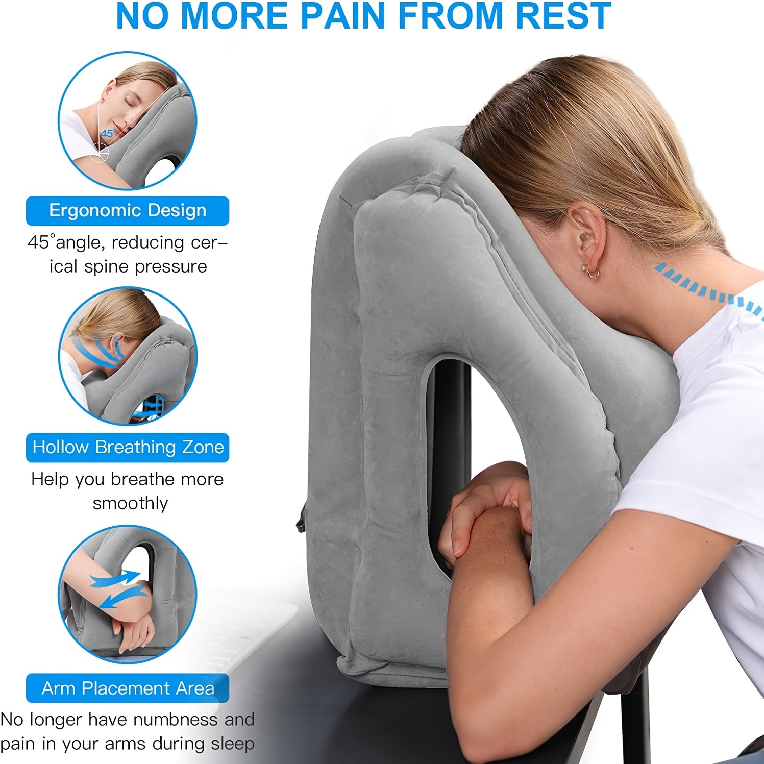 Bantal Perjalanan Tiup, Akseso - Travel Accessories For Long Haul Flights ulasan dan harga